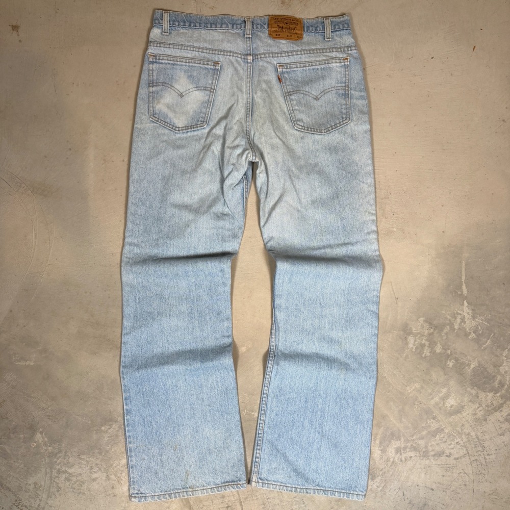 Vintage Levis 517 Orange Tab Jeans Mens 36x32 Light Wash Bootcut Made in USA